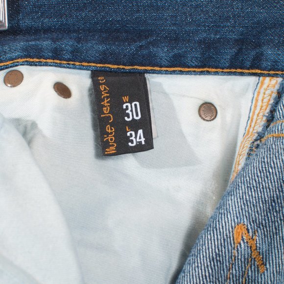 Nudie Jeans ๐ฎ๐น Men's Slim Jim Jeans 30x34 - Orig. Blue Note - Picture 6 of 9